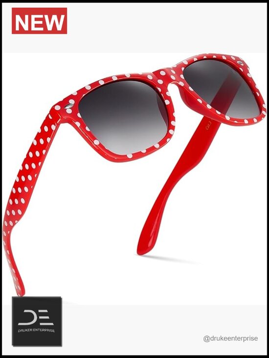 Vintage Polka Dot Wayfarer Sunglasses UV400 Non-Polarized Gradient Lens main image 7